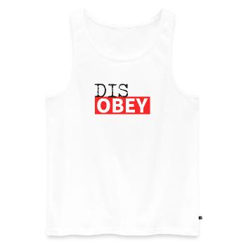 désobéir désobéir désobéir - Débardeur bio Premium Homme - blanc - Devant - AI Model Male 178 light (178cm)