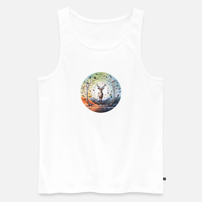 Tier des Waldes - Männer Premium Bio Tank Top - Weiß