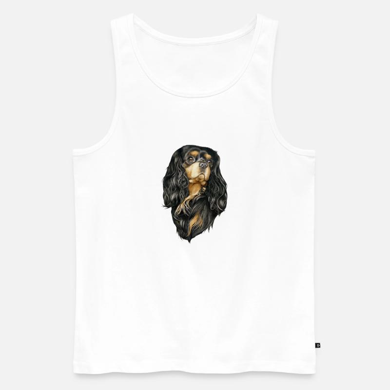 Black and Tan Cavalier - Männer Premium Bio Tank Top - Weiß