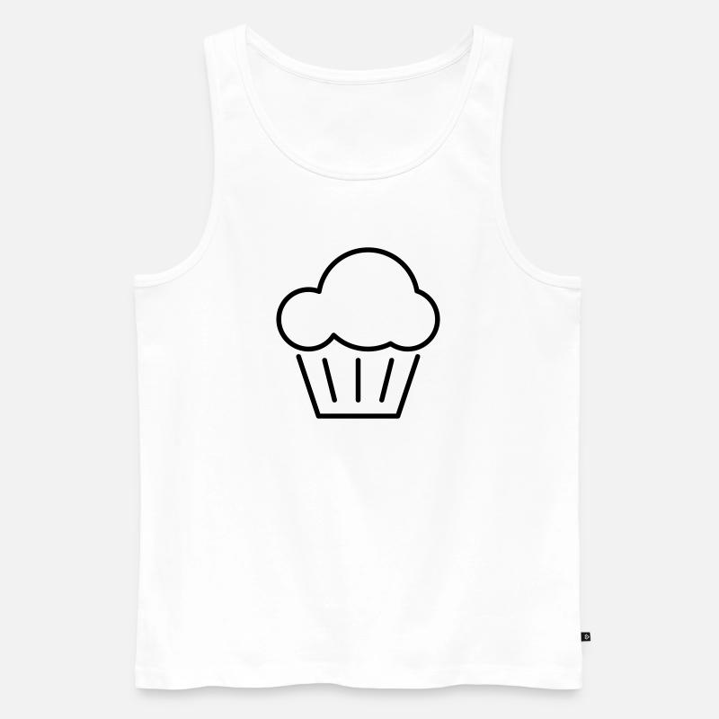 Muffin oder Cupcake - Männer Premium Bio Tank Top - Weiß