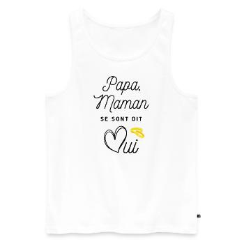 Papa maman se sont dit oui - Débardeur bio Premium Homme - blanc - Devant - Michal (187cm)