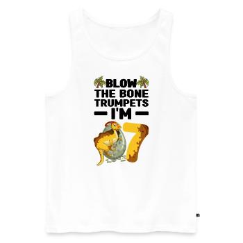 Kindergeburtstag Dinosaurier - Männer Premium Bio Tank Top - Weiß - Vorne - AI Model Male 178 light (178cm)
