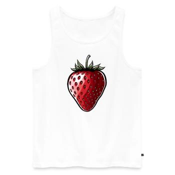 Fraise - Débardeur bio Premium Homme - blanc - Devant - AI Model Male 178 light (178cm)