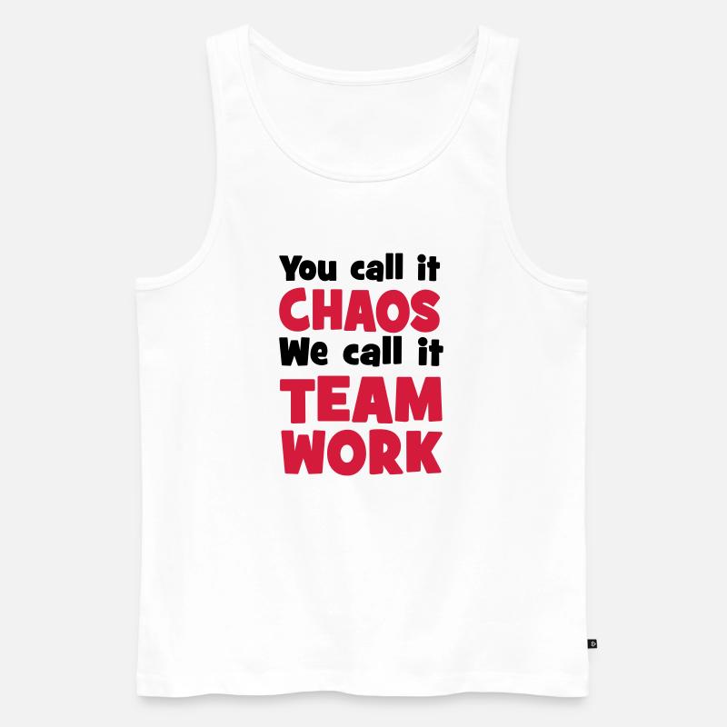 Teamwork - Männer Premium Bio Tank Top - Weiß