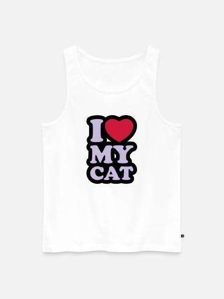 I love my cat - Men's Premium Organic Tank Top - white