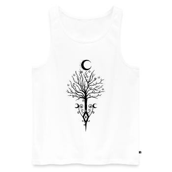 Tree Moon Night Stars Moon Tree - Men's Premium Organic Tank Top - white - Front - AI Model Male 178 light (178cm)