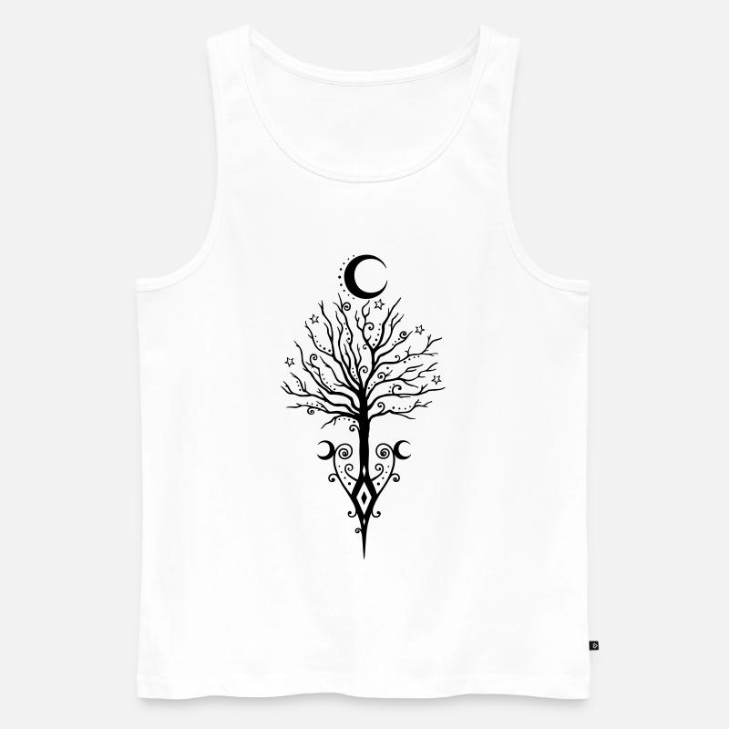 Tree Moon Night Stars Moon Tree - Men's Premium Organic Tank Top - white