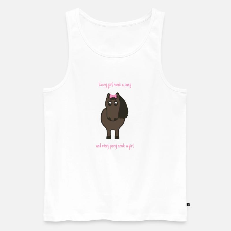 Every girl needs a pony - Männer Premium Bio Tank Top - Weiß