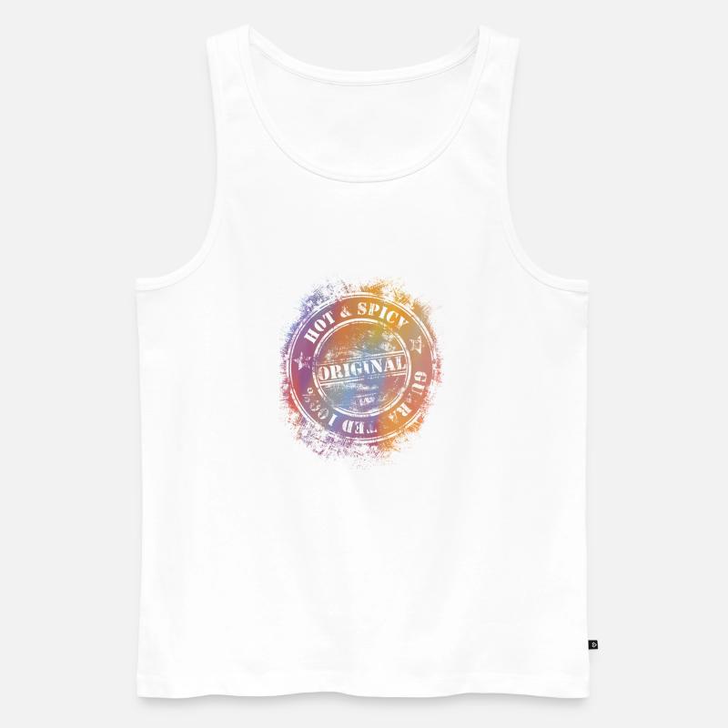 Original Hot & Spicy Farbklecks - Männer Premium Bio Tank Top - Weiß