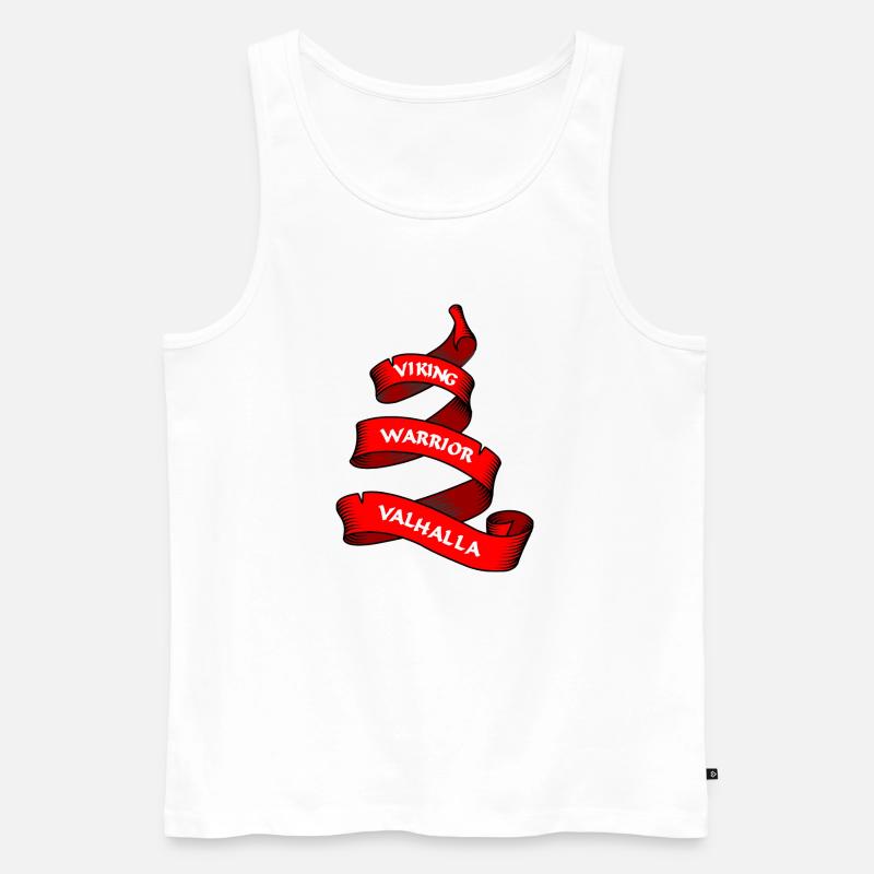 Wikinger Wimpel oder Banner rot - Männer Premium Bio Tank Top - Weiß