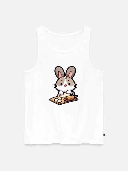 Bunny Baker: The Dough Delighter - Men's Premium Organic Tank Top - white