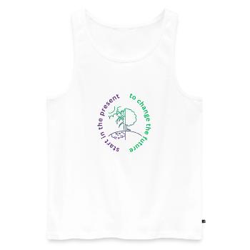 to change the future start in the present - Männer Premium Bio Tank Top - Weiß - Vorne - Michal (187cm)