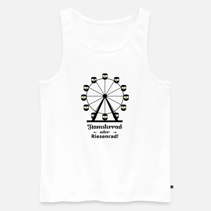Hamsterrad oder Riesenrad - Männer Premium Bio Tank Top - Weiß