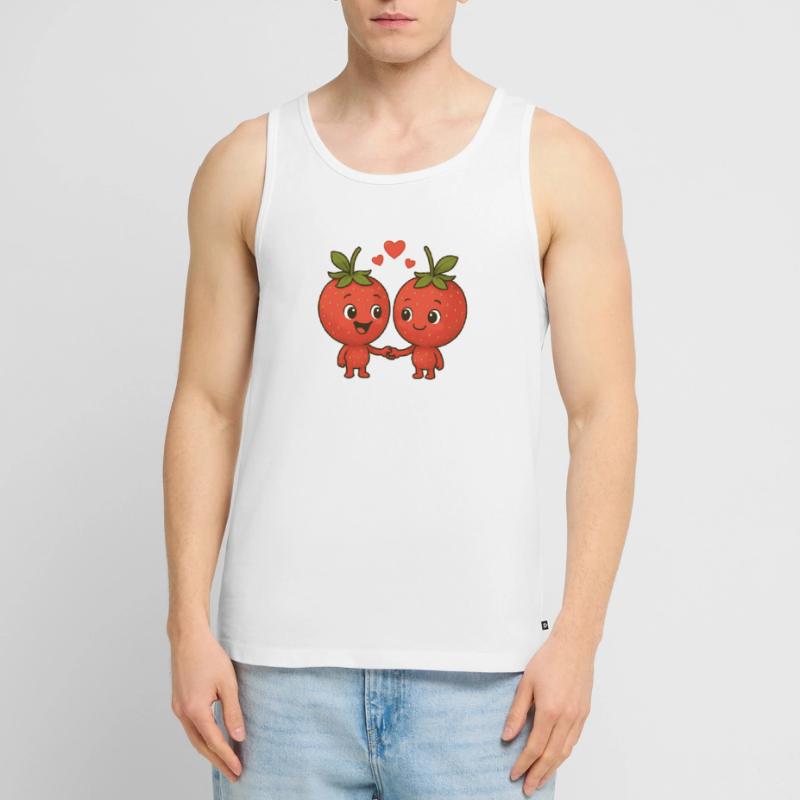 Fraises avec cœurs Débardeur bio Premium Homme