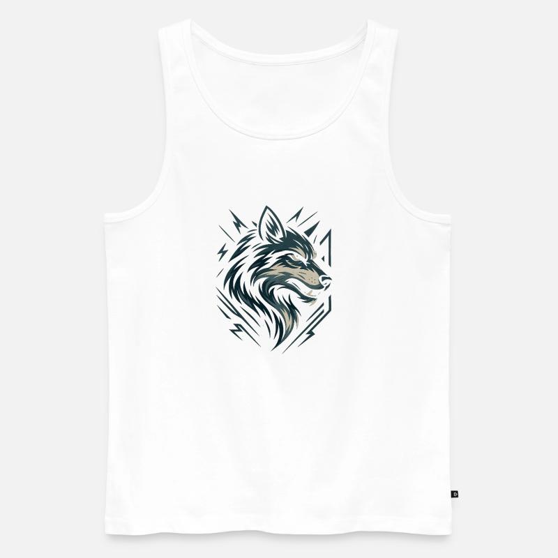 Wolf Design - Männer Premium Bio Tank Top - Weiß