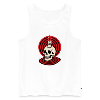Hypno Skull - Männer Premium Bio Tank Top - Weiß - Vorne - Michal (187cm)