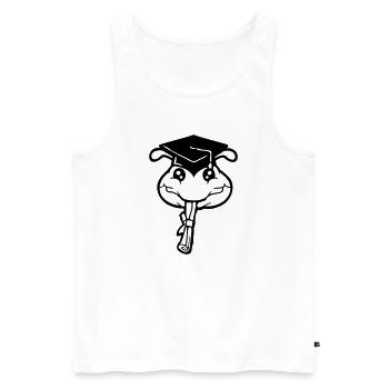 Caterpillar High School Graduation Passed College Worm - Men's Premium Organic Tank Top - white - Front - Michal (187cm)
