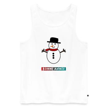 ALLES GUTE ZUM NEUEN JAHR. SILVESTER. NEUJAHR - Männer Premium Bio Tank Top - Weiß - Vorne - Michal (187cm)