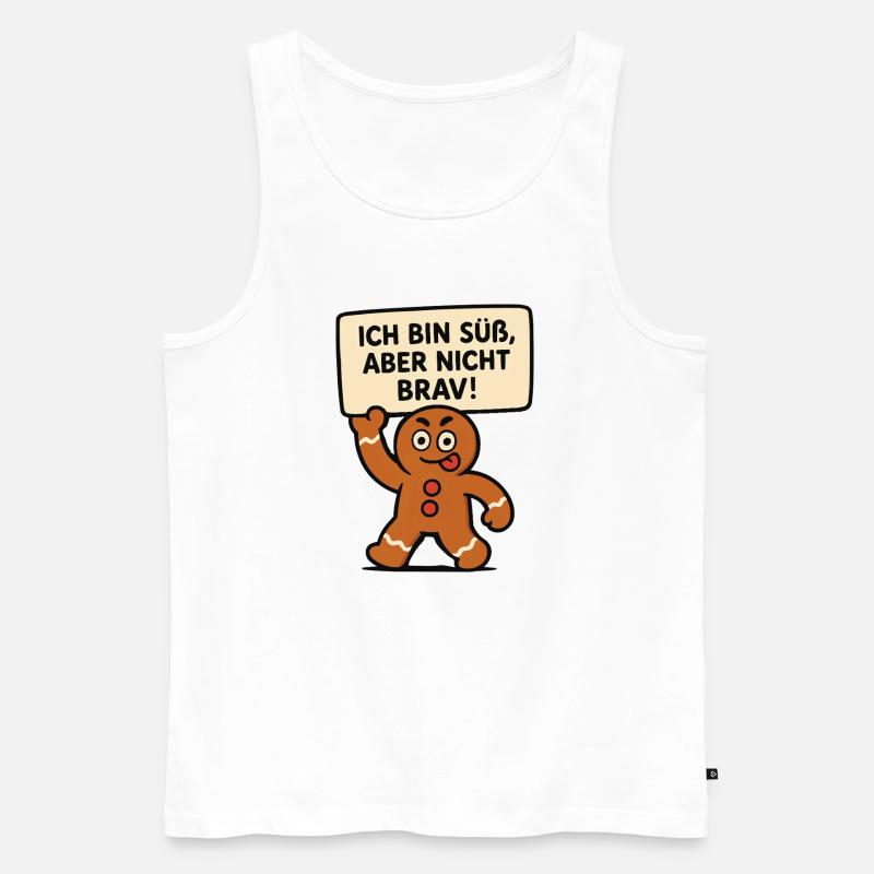 Ich bin süß, aber nicht brav - Männer Premium Bio Tank Top - Weiß