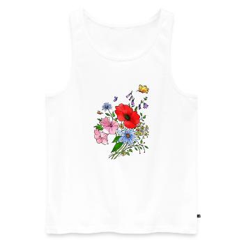 Blumen - Männer Premium Bio Tank Top - Weiß - Vorne - Michal (187cm)