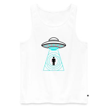 UFO Abduction Beam Me Up Vector - Men's Premium Organic Tank Top - white - Front - AI Model Male 178 light (178cm)