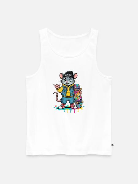 Rat Skater Sewer Crew - Men's Premium Organic Tank Top - white