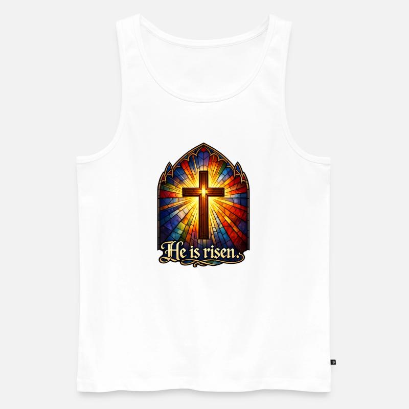 He is risen - Männer Premium Bio Tank Top - Weiß