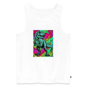 Dinosaurier - Männer Premium Bio Tank Top - Weiß - Vorne - Michal (187cm)