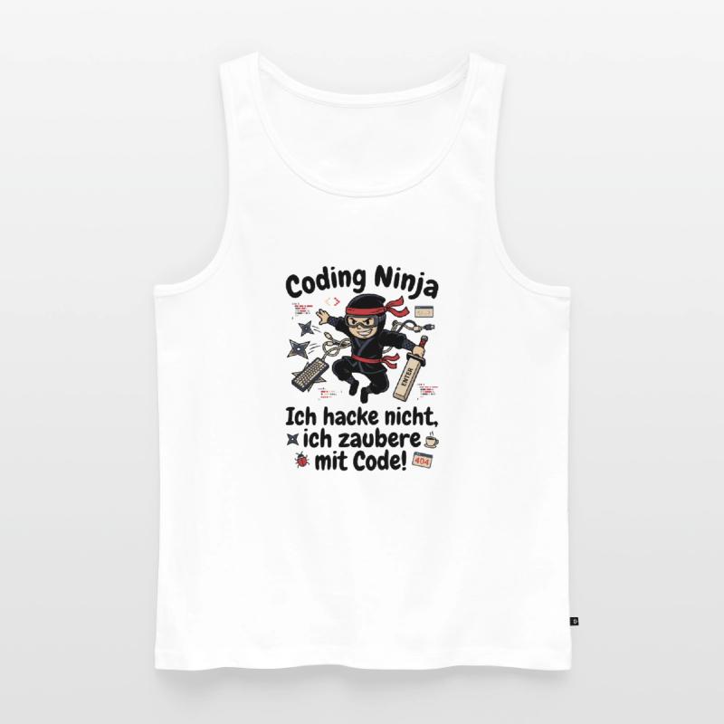 Coder Ninja Programmierer Humor Männer Premium Bio Tank Top