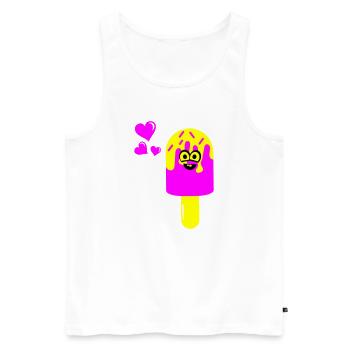 Eis Eiscreme - Men's Premium Organic Tank Top - white - Front - Michal (187cm)