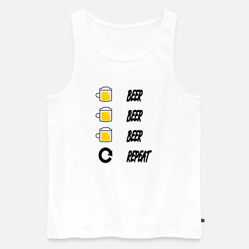 Bier Bier Bier Wiederholung - Männer Premium Bio Tank Top - Weiß