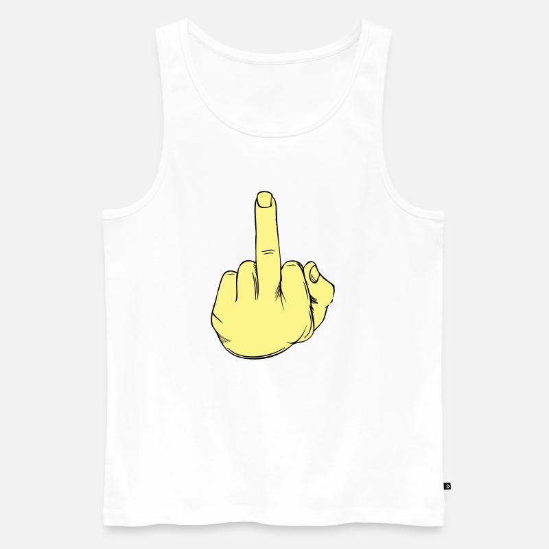 Stinkefinger Illustration - Männer Premium Bio Tank Top - Weiß