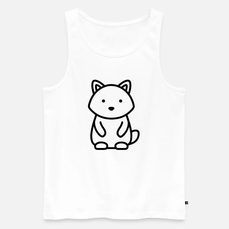 Waschbär - Männer Premium Bio Tank Top - Weiß