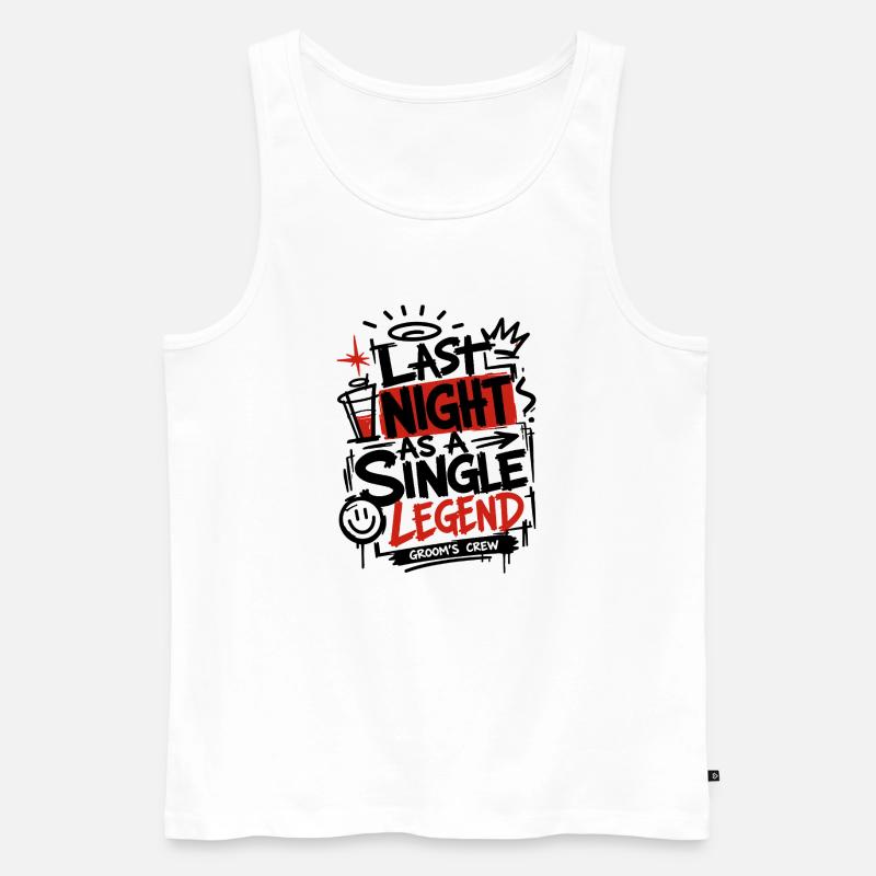 Night Legend Bachelor Party - Männer Premium Bio Tank Top - Weiß