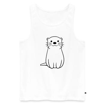 loutre - Débardeur bio Premium Homme - blanc - Devant - Michal (187cm)