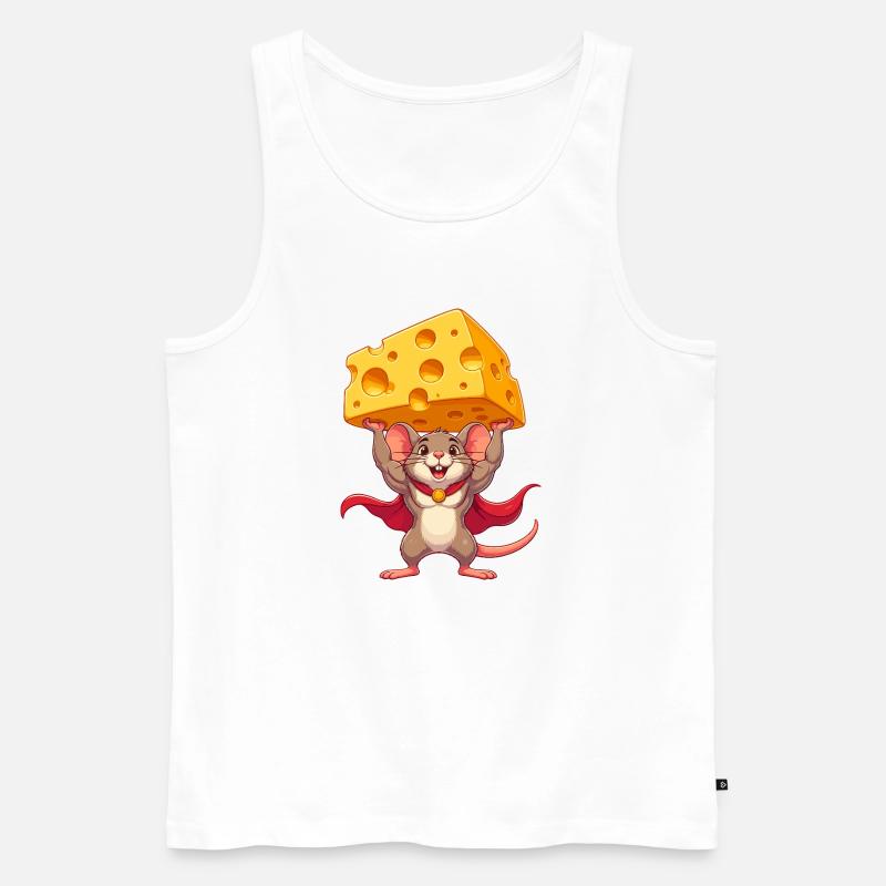 Supermaus Käseheld - Männer Premium Bio Tank Top - Weiß