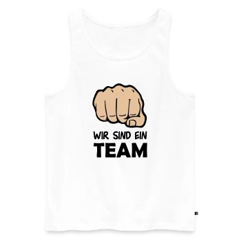 faust_team_002 - Männer Premium Bio Tank Top - Weiß - Vorne - Michal (187cm)