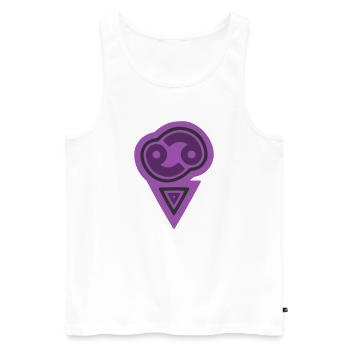 Cancer tribal du zodiaque et eau - Débardeur bio Premium Homme - blanc - Devant - Michal (187cm)