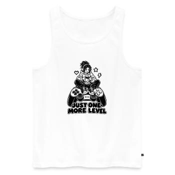 Nur noch ein Level – Gamer auf einem riesigen Controller - Männer Premium Bio Tank Top - Weiß - Vorne - Michal (187cm)