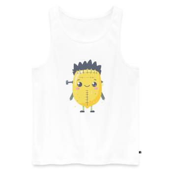 Franken-Lemon - Männer Premium Bio Tank Top - Weiß - Vorne - Michal (187cm)