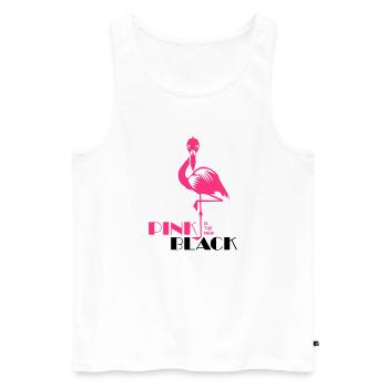 pink is the new black Flamingo rosa Vogel tropisch - Männer Premium Bio Tank Top - Weiß - Vorne - AI Model Male 178 light (178cm)