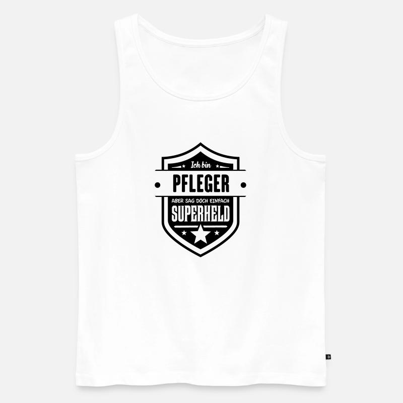Super Pfleger - Männer Premium Bio Tank Top - Weiß