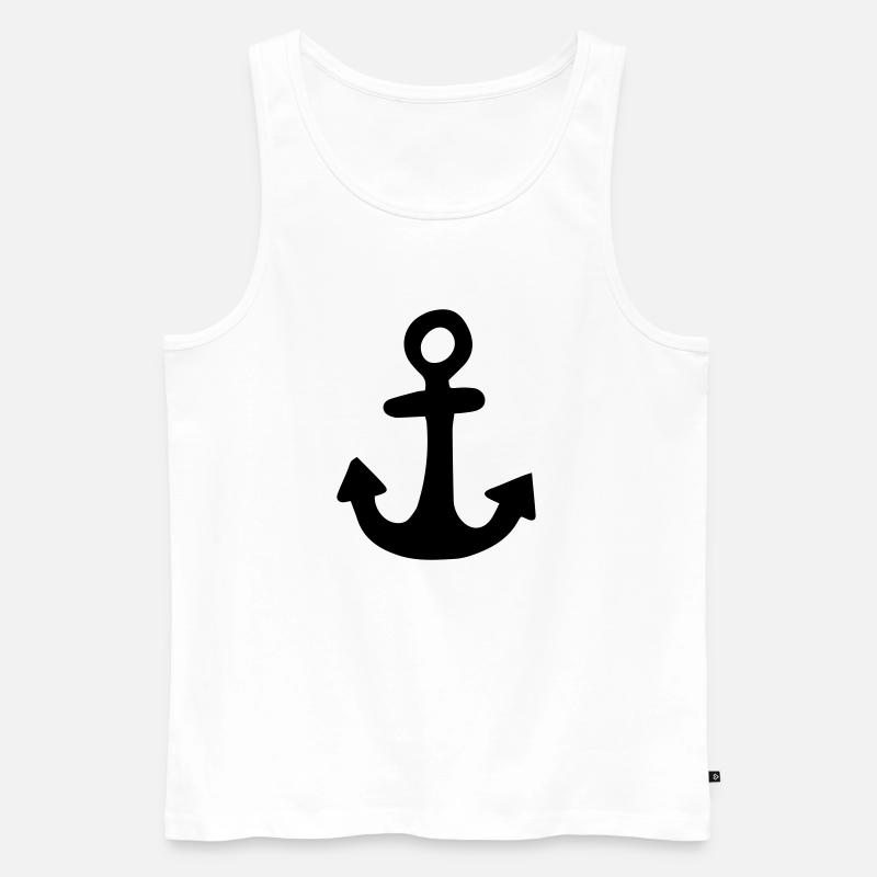Anker,Schiffsanker,Seemann,Schiff,Boot,Seefahrt, - Männer Premium Bio Tank Top - Weiß