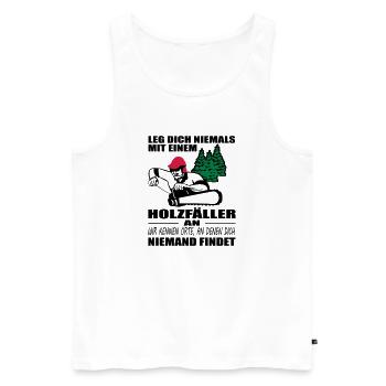 Holzfäller mit Motorsäge - Männer Premium Bio Tank Top - Weiß - Vorne - Michal (187cm)