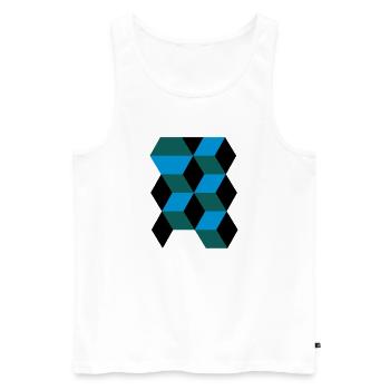3D Muster Cubes - Männer Premium Bio Tank Top - Weiß - Vorne - AI Model Male 178 light (178cm)