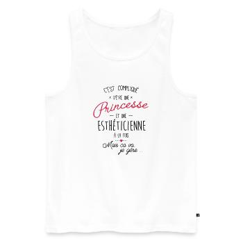 princesse et esthéticienn - Débardeur bio Premium Homme - blanc - Devant - AI Model Male 178 light (178cm)