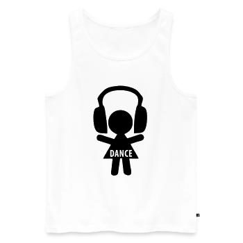 dance - Men's Premium Organic Tank Top - white - Front - AI Model Male 178 light (178cm)