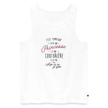 princesse et couturière - Débardeur bio Premium Homme - blanc - Devant - Michal (187cm)