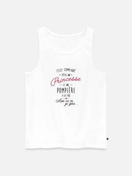 Princesse et pompière - pompier - Débardeur bio Premium Homme - blanc