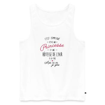 princesse et Hôtesse de l'air - Débardeur bio Premium Homme - blanc - Devant - Michal (187cm)